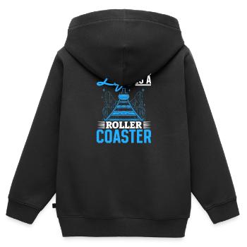 Life Is A Roller Coaster Roller Coaster Park Gift - Sweat Premium à capuche zippé enfant bio - noir - Dos - AI Model Kid Male (0cm)