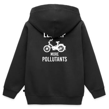 Cyclomoteur Nostalgie Cadeau Moins Hp Plus de polluants - Sweat Premium à capuche zippé enfant bio - noir - Dos - AI Model Kid Male (0cm)