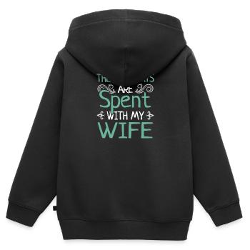 Beste Tage Mit Ehefrau Heiraten Ehepaar Geschenk - Kinder Premium Organic Zip Hoodie - Schwarz - Hinten - AI Model Kid Male (0cm)