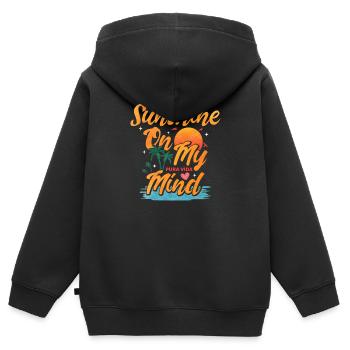 Pura Vida Sunshine Costa Rica Lateinamerika - Kinder Premium Organic Zip Hoodie - Schwarz - Hinten - AI Model Kid Male (0cm)
