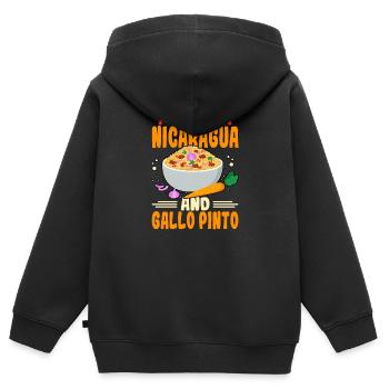 Love Nicaragua Gallo Pinto Mittelamerika Küche - Kinder Premium Organic Zip Hoodie - Schwarz - Hinten - AI Model Kid Male (0cm)