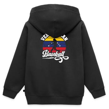 Venezuela Baseballspieler Baseball Meisterschaft - Kinder Premium Organic Zip Hoodie - Schwarz - Hinten - AI Model Kid Male (0cm)