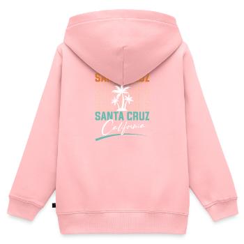 Santa Cruz Californie Coucher de soleil 70s 80s - Sweat Premium à capuche zippé enfant bio - rose - Dos - AI Model Kid Female (0cm)