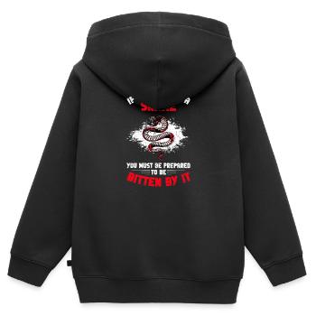 Rattle A Snake Klapperschlangen Schlange Geschenk - Kinder Premium Organic Zip Hoodie - Schwarz - Hinten - AI Model Kid Male (0cm)