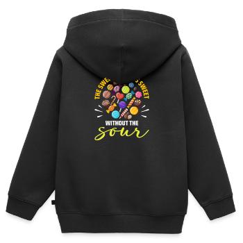 Sweet Is Not As Sweet As The Sour Candy - Kids Premium Organic Zip-up Hoodie - black - Back - AI Model Kid Male (0cm)