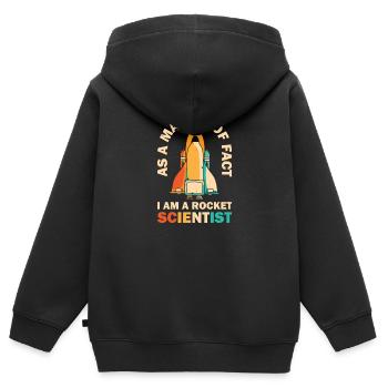Rétro Rocket Scientist Spaceman Navette spatiale - Sweat Premium à capuche zippé enfant bio - noir - Dos - AI Model Kid Male (0cm)