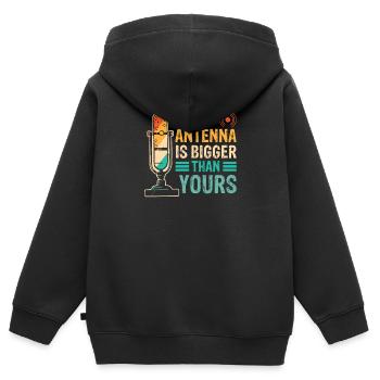 Opérateur radio émetteur Fequenz Communication - Sweat Premium à capuche zippé enfant bio - noir - Dos - AI Model Kid Male (0cm)
