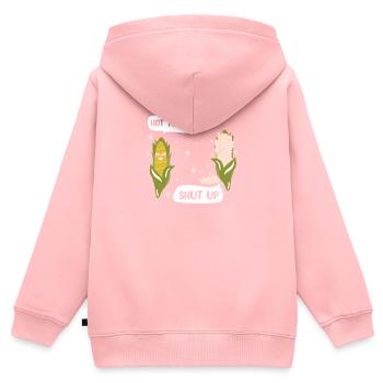 Popcorn Anime Kawaii Dire Maïs soufflé salé - Sweat Premium à capuche zippé enfant bio - rose - Dos - AI Model Kid Female (0cm)