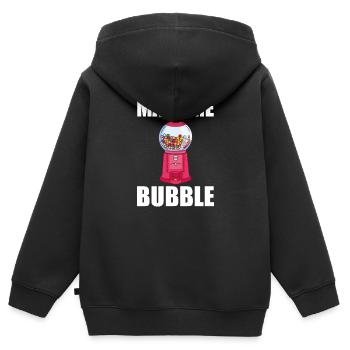 Kaugummi Automat Spruch - Make Me Bubble - Kinder Premium Organic Zip Hoodie - Schwarz - Hinten - AI Model Kid Male (0cm)