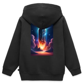 Gigantic mysterious meteoroid from outer space - Kids Premium Organic Zip-up Hoodie - black - Back - AI Model Kid Male (0cm)