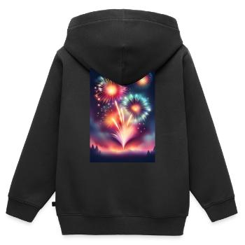 Sparkling and colorful firework celebration - Kids Premium Organic Zip-up Hoodie - black - Back - AI Model Kid Male (0cm)