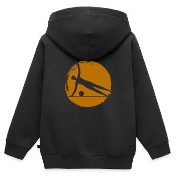 Fitness - Sport - Endurance - Entraînement - Sweat Premium à capuche zippé enfant bio - noir - Dos - AI Model Kid Male (0cm)