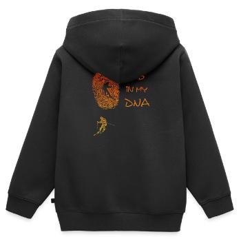 Skiing Ski Pistensau Geschenk - Kinder Premium Organic Zip Hoodie - Schwarz - Hinten - AI Model Kid Male (0cm)