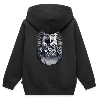 Weisskopfseeadler - Kinder Premium Organic Zip Hoodie - Schwarz - Hinten - AI Model Kid Male (0cm)