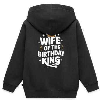 Frau Ehefrau Partnerin Familie Verheiratet - Kinder Premium Organic Zip Hoodie - Schwarz - Hinten - AI Model Kid Male (0cm)