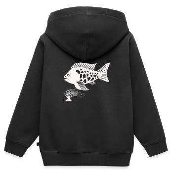 Fisch Aquarium Meerestier Klima Umweltschutz - Kinder Premium Organic Zip Hoodie - Schwarz - Hinten - AI Model Kid Male (0cm)