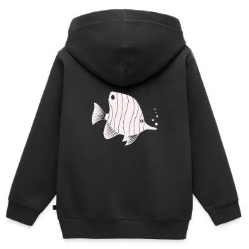 Fisch Aquarium Meerestier Klima Umweltschutz - Kinder Premium Organic Zip Hoodie - Schwarz - Hinten - AI Model Kid Male (0cm)