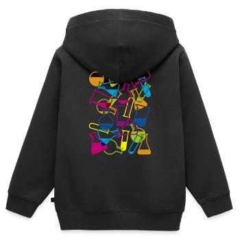 Laborglas mit Chemikalien - Kinder Premium Organic Zip Hoodie - Schwarz - Hinten - AI Model Kid Male (0cm)