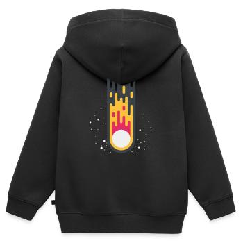 Meteor | Flat Design - Kinder Premium Organic Zip Hoodie - Schwarz - Hinten - AI Model Kid Male (0cm)
