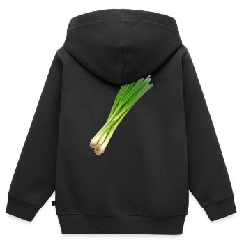 zwiebeln onion halloween gemuese vegetables39 - Kinder Premium Organic Zip Hoodie - Schwarz - Hinten - AI Model Kid Male (0cm)