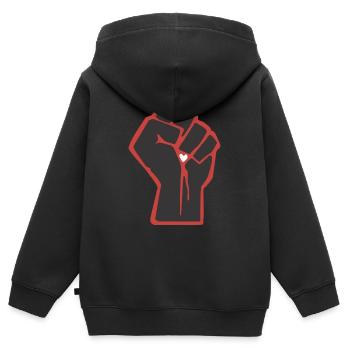 fist - Kids Premium Organic Zip-up Hoodie - black - Back - AI Model Kid Male (0cm)