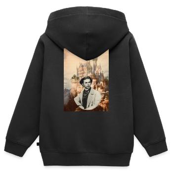 Ludwig at Schloss Falkenstein - Kinder Premium Organic Zip Hoodie - Schwarz - Hinten - AI Model Kid Male (0cm)