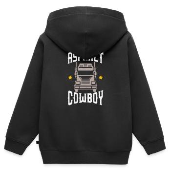 LKW Fahrer Trucker Shirt Asphalt Cowboy - Kinder Premium Organic Zip Hoodie - Schwarz - Hinten - AI Model Kid Male (0cm)