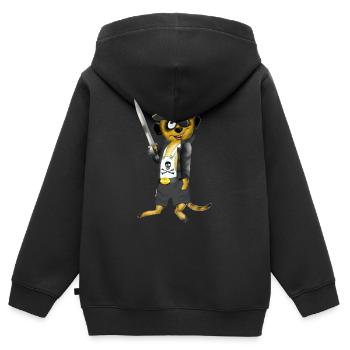 Pirate rascal - Kids Premium Organic Zip-up Hoodie - black - Back - AI Model Kid Male (0cm)