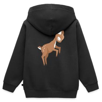 Rehkitz Tierbaby - Kinder Premium Organic Zip Hoodie - Schwarz - Hinten - AI Model Kid Male (0cm)