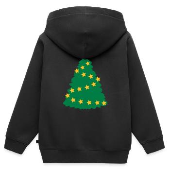 Weihnachtsbaum - Kinder Premium Organic Zip Hoodie - Schwarz - Hinten - AI Model Kid Male (0cm)