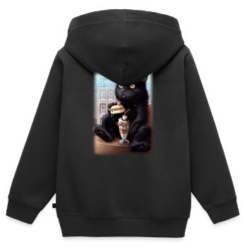 CAESAR 2019 - Kinder Premium Organic Zip Hoodie - Schwarz - Hinten - AI Model Kid Male (0cm)