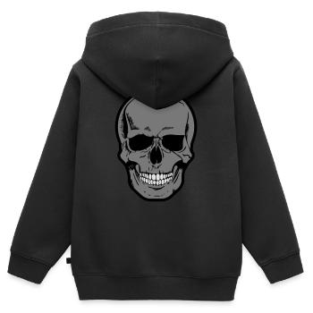 Totenkopf - Kinder Premium Organic Zip Hoodie - Schwarz - Hinten - AI Model Kid Male (0cm)