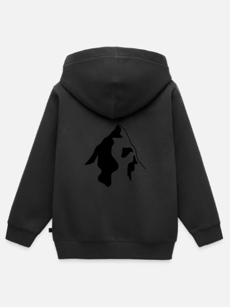 Bergsteiger erreicht Gipfel - Kinder Premium Organic Zip Hoodie - Schwarz