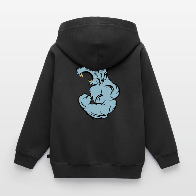 wolf_beast_2 Sweat Premium à capuche zippé enfant bio