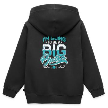I'm going to be a Big Brother Grosser Bruder Baby - Sweat Premium à capuche zippé enfant bio - noir - Dos - AI Model Kid Male (0cm)