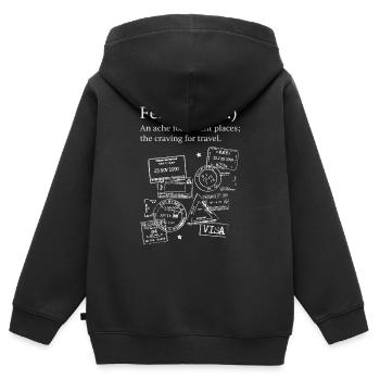Fernweh - Urlaubslaune - Urlaubsreif - Stempel - Kinder Premium Organic Zip Hoodie - Schwarz - Hinten - AI Model Kid Male (0cm)
