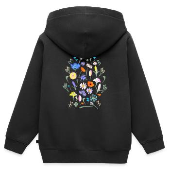Colorful Flowers Flower Meadow - Kids Premium Organic Zip-up Hoodie - black - Back - AI Model Kid Male (0cm)