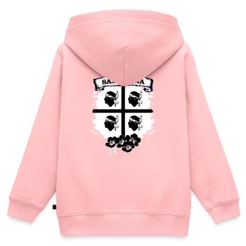 Sardinien - Kinder Premium Organic Zip Hoodie - Rosa - Hinten - AI Model Kid Female (0cm)