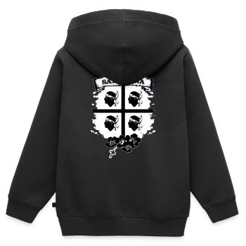 Sardinien - Kinder Premium Organic Zip Hoodie - Schwarz - Hinten - AI Model Kid Male (0cm)