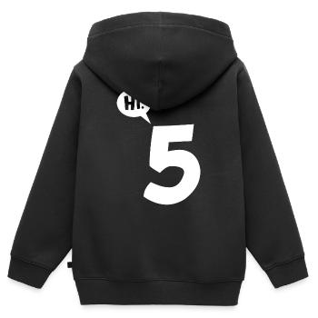 Hi 5 high five - Kinder Premium Organic Zip Hoodie - Schwarz - Hinten - AI Model Kid Male (0cm)