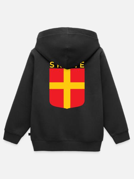Skåne - Hoodie Premium med dragkedja barn ekologisk - svart