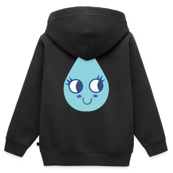 Niedlicher Wassertropfen - Kinder Premium Organic Zip Hoodie - Schwarz - Hinten - AI Model Kid Male (0cm)