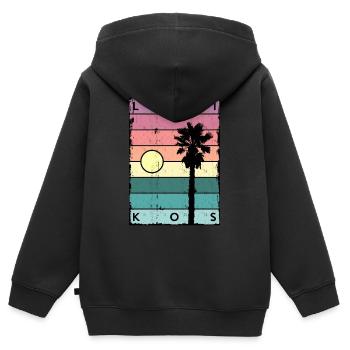 Lambi Horizont and Palme Kos - Kids Premium Organic Zip-up Hoodie - black - Back - AI Model Kid Male (0cm)