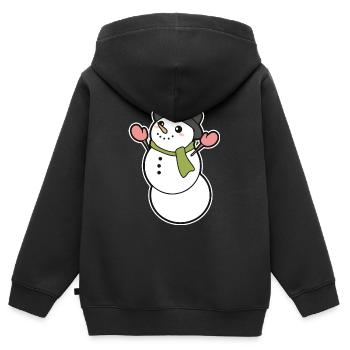 Schneemann - Kinder Premium Organic Zip Hoodie - Schwarz - Hinten - AI Model Kid Male (0cm)