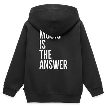 Musik ist die Antwort - Kinder Premium Organic Zip Hoodie - Schwarz - Hinten - AI Model Kid Male (0cm)
