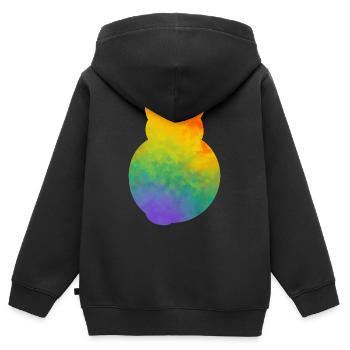 Chaton de fierté - Sweat Premium à capuche zippé enfant bio - noir - Dos - AI Model Kid Male (0cm)