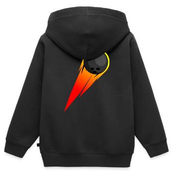Bowling - Kinder Premium Organic Zip Hoodie - Schwarz - Hinten - AI Model Kid Male (0cm)