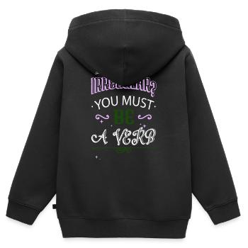 school writing awesome cool statement write blog - Kinder Premium Organic Zip Hoodie - Schwarz - Hinten - AI Model Kid Male (0cm)