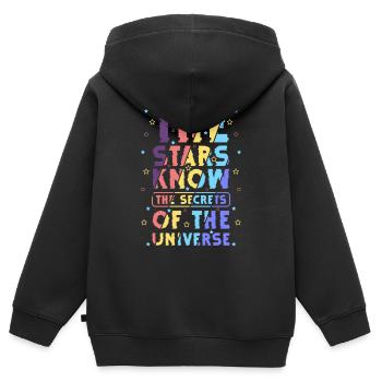 Sterne Raumschiff Galaxie - Kinder Premium Organic Zip Hoodie - Schwarz - Hinten - AI Model Kid Male (0cm)