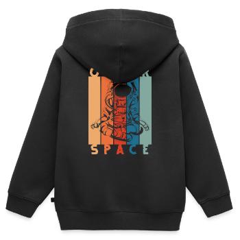 Système solaire de voyage dans l'espace de l'univers spatial - Sweat Premium à capuche zippé enfant bio - noir - Dos - AI Model Kid Male (0cm)